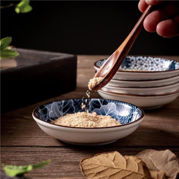 Japanese Style Ceramic Dipping Bowls, Side Dishes for Sushi - Picture 7 of 8